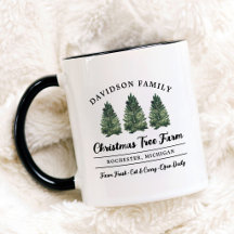 Lantlig familj julgransplantage monogram