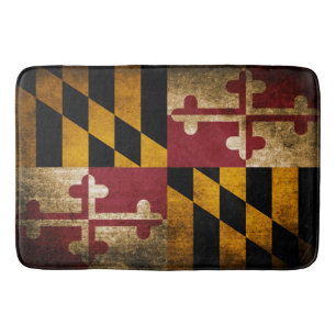 Lantlig flagga för vintage av Maryland Badrumsmatta