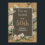 Lantlig födelsedagsfest inbjudningar<br><div class="desc">Härlig födelsedagsfest inbjudan med körsbärsröda blommar för vit och för rosor.</div>