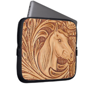 lantlig för läderryttare för westernt land häs laptop sleeve