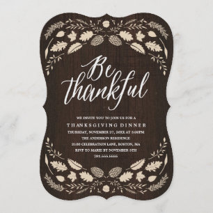 Lantlig för thanksgivingmiddag för lövverk inbjudningar