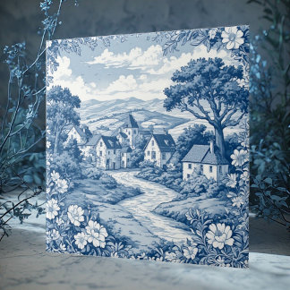 Lantlig fransk pastoral landsbygd Toile De Jouy bl Kakelplatta