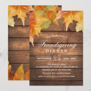 Lantlig Friendsgiving-middagsinbjudan Inbjudningar