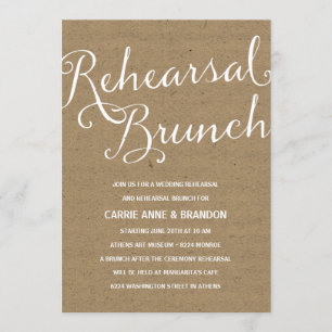 Lantlig frunch för Kraft Calligraphyrepetition Inbjudningar