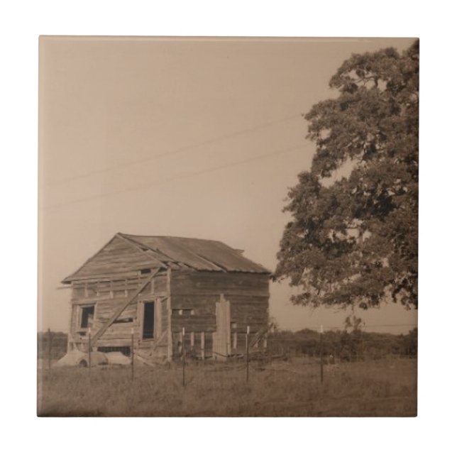 Lantlig gammal ladugård kakelplatta (Framsidan)