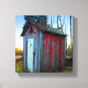 Lantlig gammal skrotenOuthouse Canvastryck