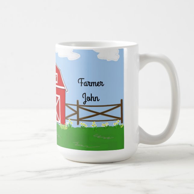 Lantlig gårdsdesign kaffemugg (Höger)