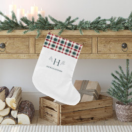 Lantlig gårdsfamiljs namnmonogram stor julstrumpa