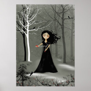 Lantlig Goth melankolisk flickaaffisch Poster