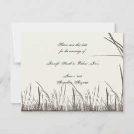 Lantlig gräsmark Save the Date Inbjudningar