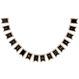 Lantlig grattis på födelsedagen för svart vimplar