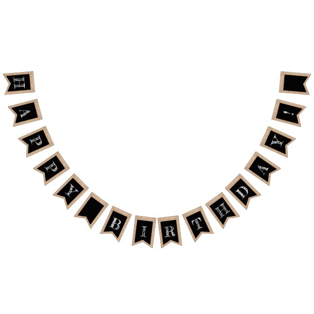 Lantlig grattis på födelsedagen för svart vimplar (Alla)