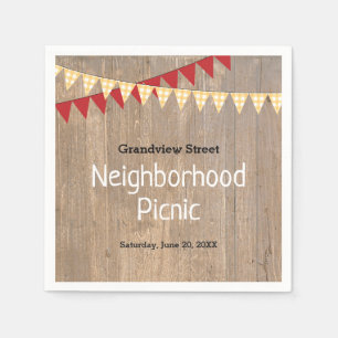 Lantlig gul plädgrannskappicknick pappersservett