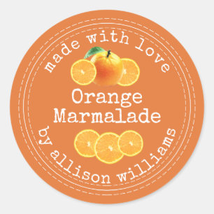 Lantlig Hemgjord Orange Marmelad Runt Klistermärke