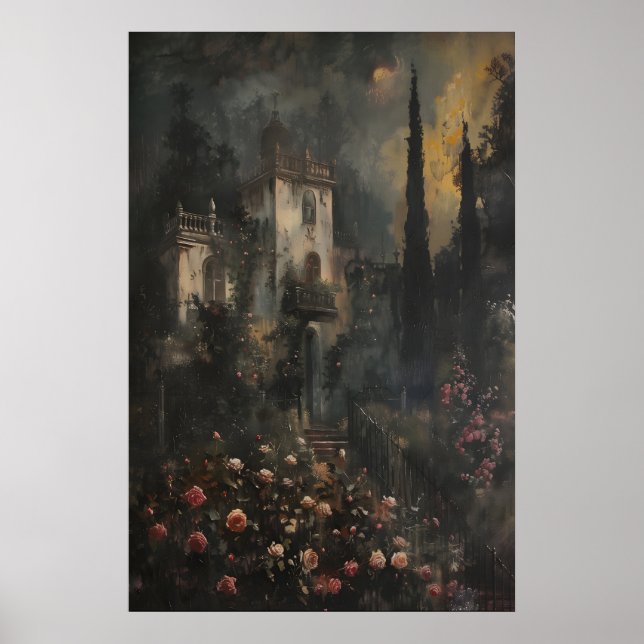 Lantlig herrgårds stuglandskap poster (Framsidan)
