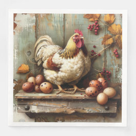 Lantlig Höna Koja Pappersservett