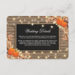 Lantlig höstbröllop detaljer tilläggskort