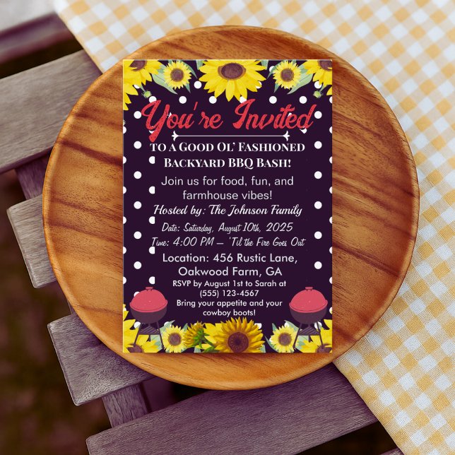 Lantlig husmansfest – Grill & BBQ Grisfest Inbjudningar (Skapare uppladdad)
