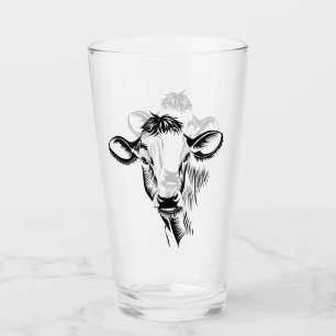 Lantlig illustration för ko för glaskopp