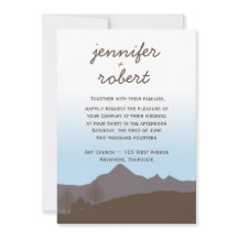 Lantlig inbjudan för bergvattenfärgbröllop