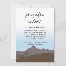 Lantlig inbjudan för bergvattenfärgbröllop