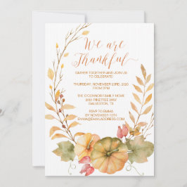 Lantlig inbjudan för thanksgivinginbjudannedgång