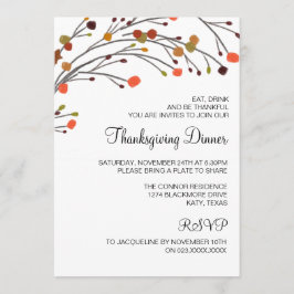 Lantlig inbjudan för thanksgivingmiddagnedgång