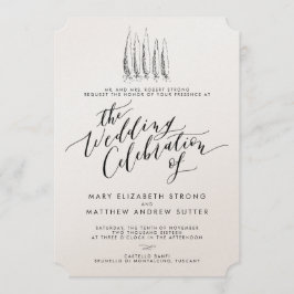 Lantlig inbjudan för Tuscany Calligraphybröllop