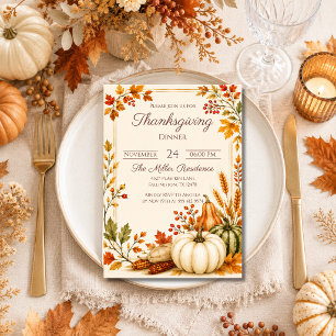 Lantlig inbjudan till Thanksgiving-middag