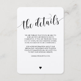 Lantlig information om bröllop specificerar kortet tilläggskort