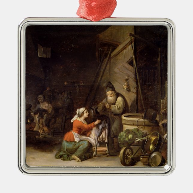 Lantlig insida julgransprydnad metall (Framsidan)