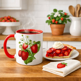 Lantlig Jordgubb Muster Kaffe Mugg