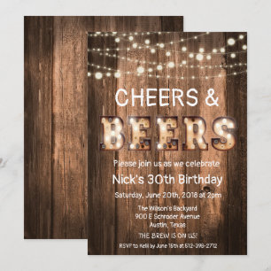 Lantlig jubel- och ölinbjudan inbjudningar