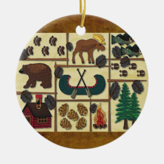 Lantlig jul för logelandkabin julgransprydnad keramik