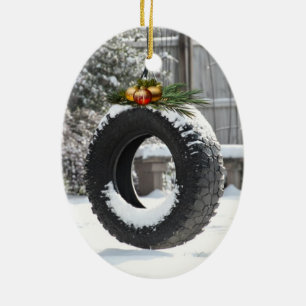 Lantlig jul julgransprydnad keramik