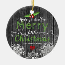 Lantlig jul Mistletoe & snöflingor för trä |