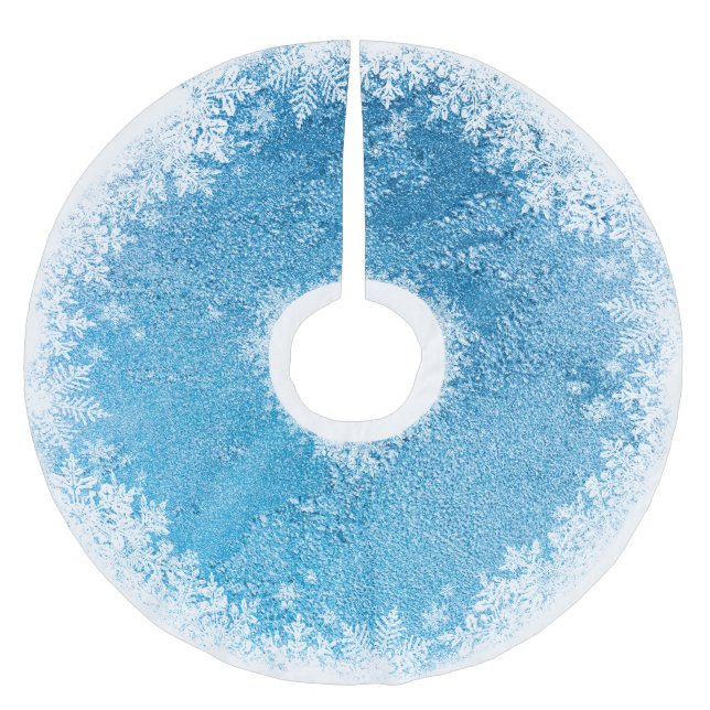 Lantlig kjol för isSnowflaketräd Julgransmatta Borstad Polyester (Framsidan)