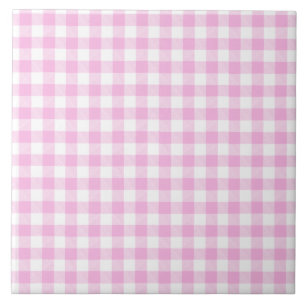 Lantlig kökken i rosa-rutig stuga kakelplatta
