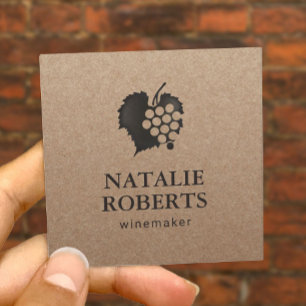 Lantlig Kraft för vintillverkareSommelier Fyrkantigt Visitkort