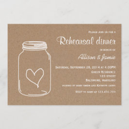 Lantlig Kraft papper Masonjar hjärtarepetition Inbjudningar