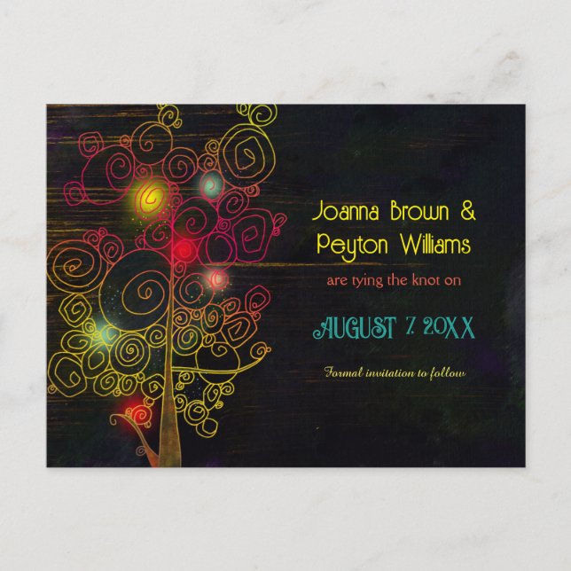 Lantlig kväll Landsbygdbröllop Spara datum Meddelande Vykort (Framsida)