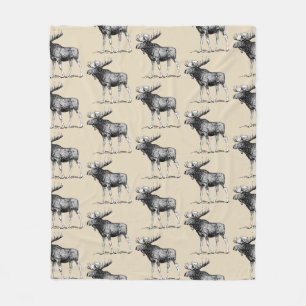 Lantlig landälgillustration & Taupe Fleecefilt