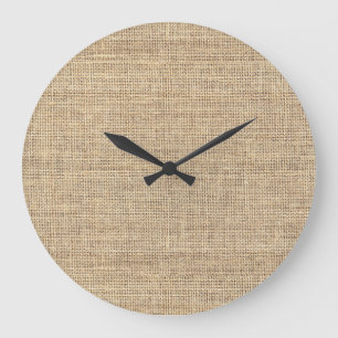 Lantlig landvintageBurlap Stor Klocka