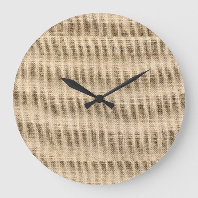Lantlig landvintageBurlap Stor Klocka (Framsida)