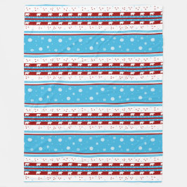 Lantlig landvinter i Aquablått och Marsala Fleecefilt