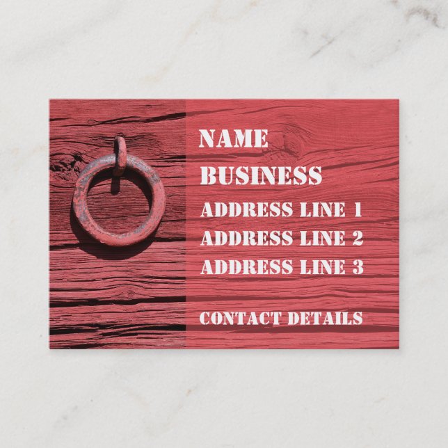 Lantlig lantlig röd träATC för Visitkort (Framsida)