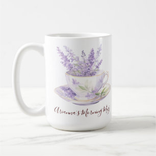 Lantlig Lavendel Blommig Landsbygdstekop Kaffemugg