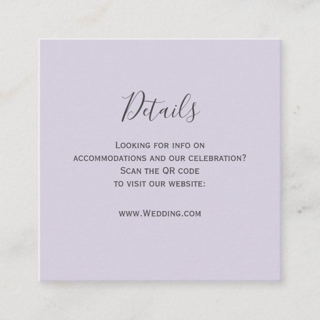 Lantlig Lavendel QR-kod Informationskort Tilläggskort (Framsida)
