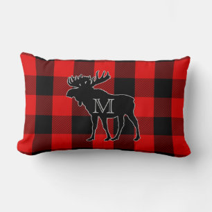 Lantlig Lumbar för älg för Monogram för Lumbarkudde