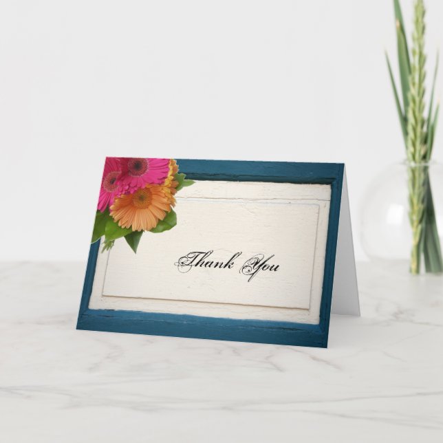 Lantlig målade trädrosor - tack kort (Framsida)